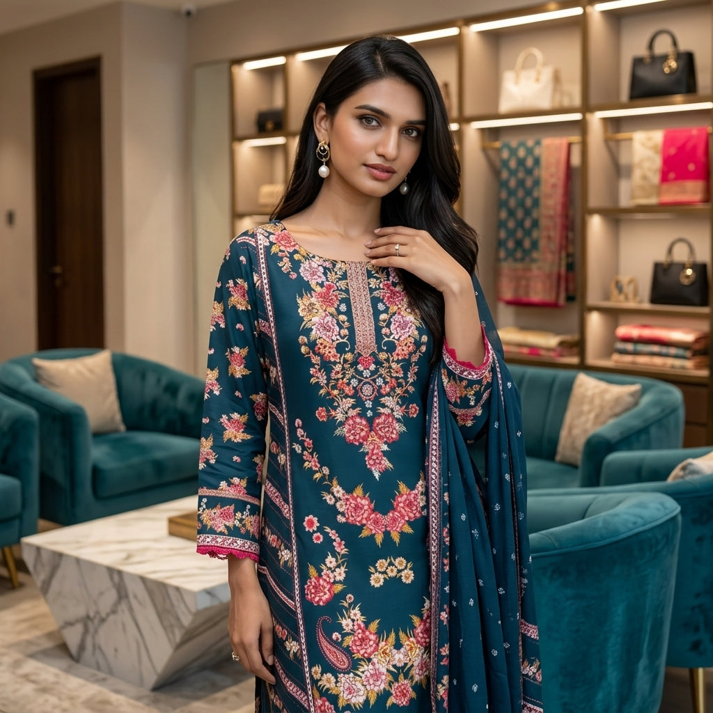 Women's Digital Print Rayon Palazzo Suit Set FZ-PR-36