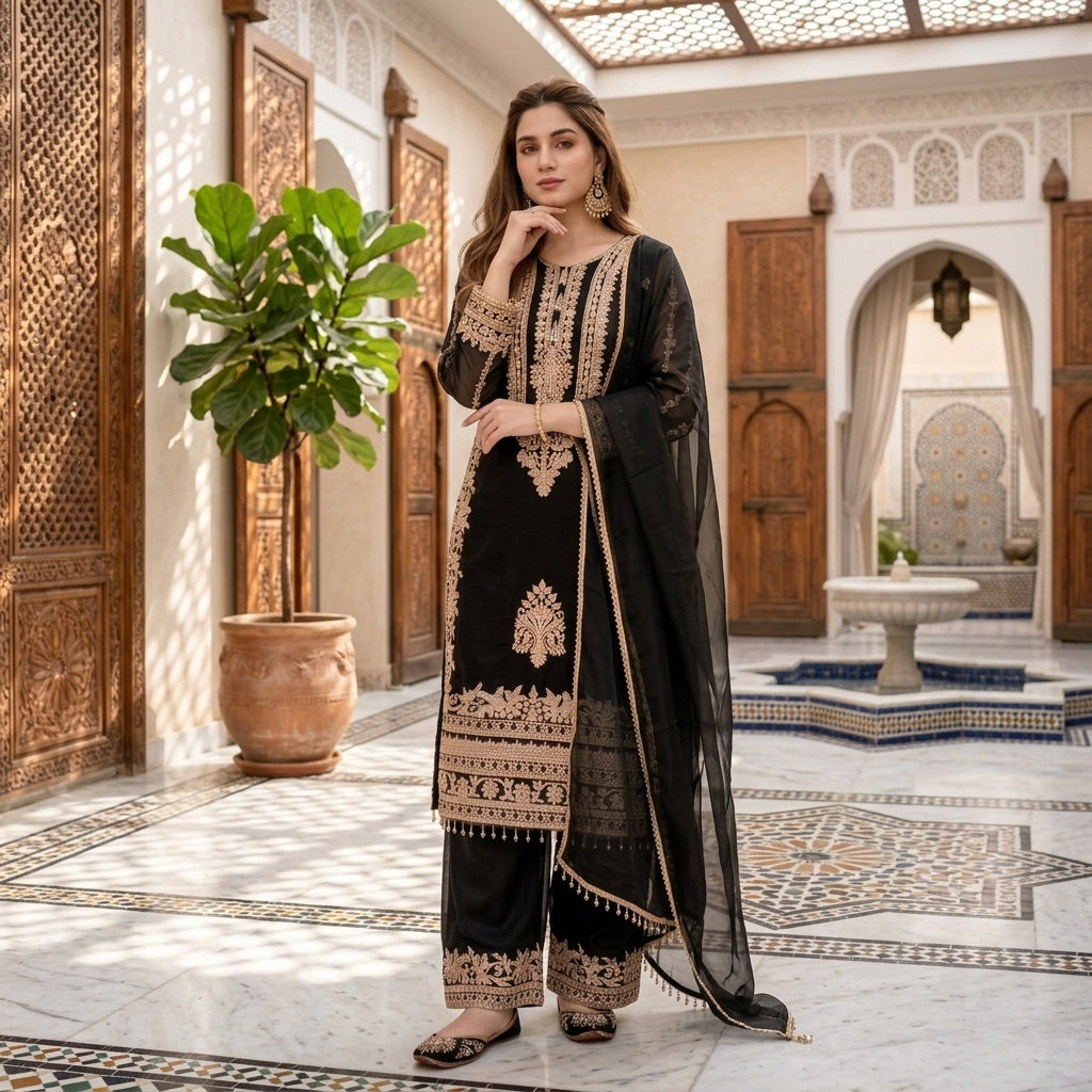 Heavy Faux Georgette Pakistani Suit Set FZ-PR-13