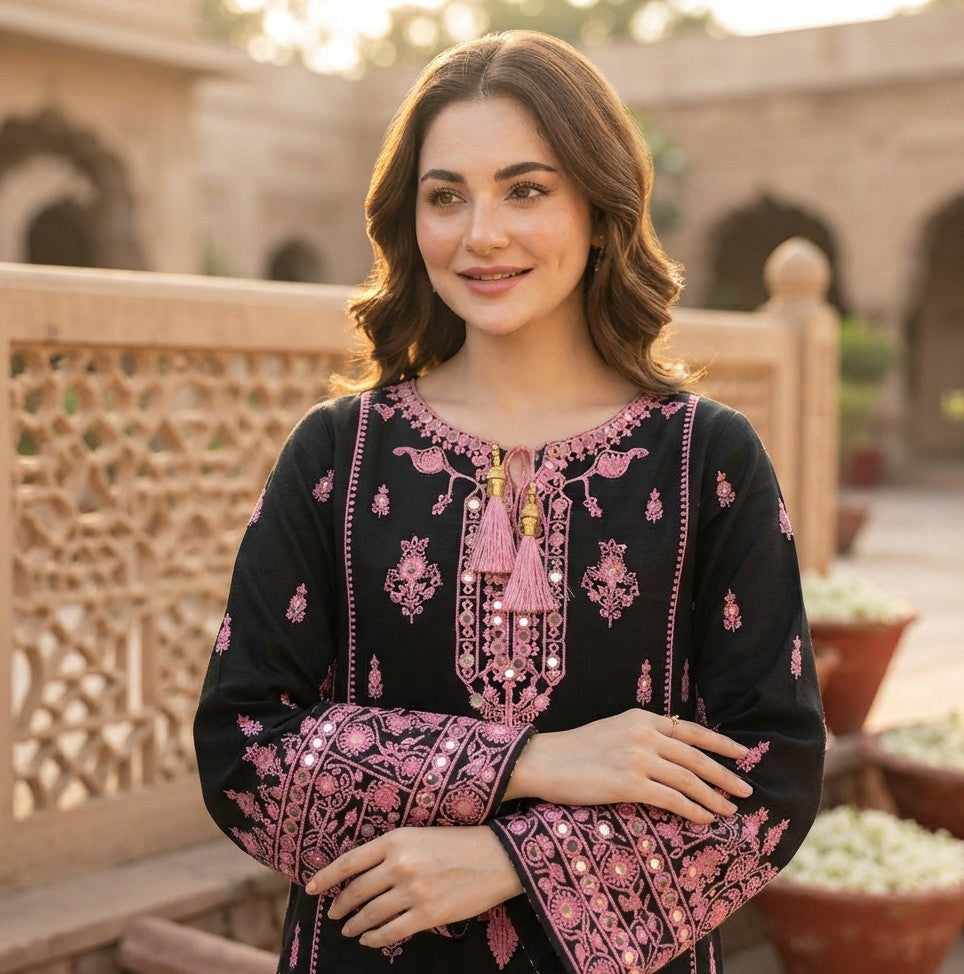 Women's Rayon Mirror Work Kurta Palazzo Set FZ-PR-46