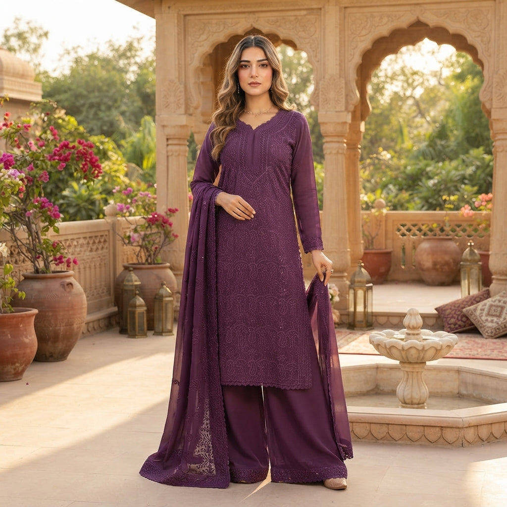 Heavy Viscose Silk Afghani Style Midi Kurta Set FZ-PR-06