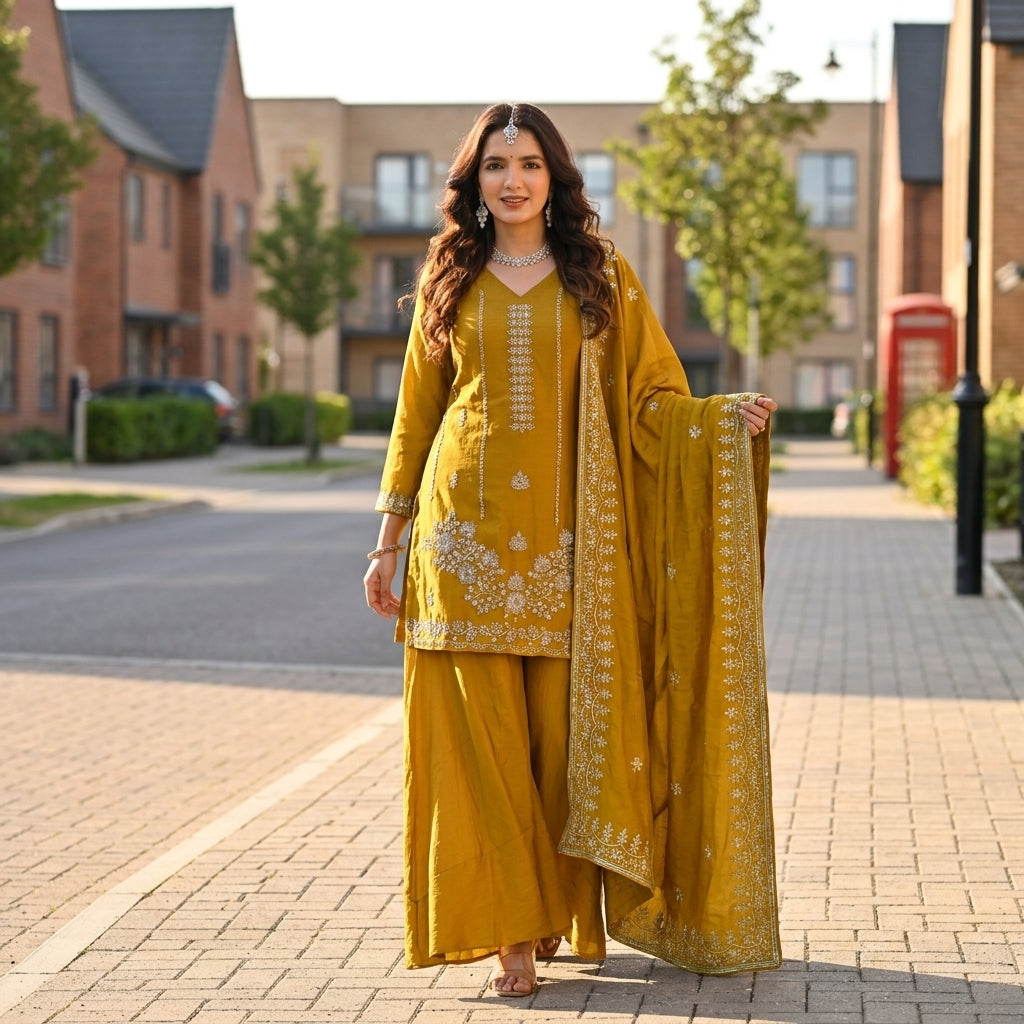Women's NC Vichitra Embroidered Sharara Palazzo Set FZ-PR-55