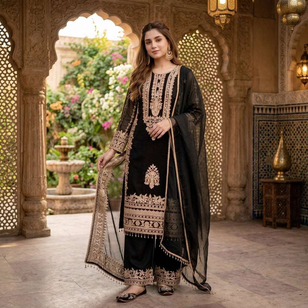 Heavy Faux Georgette Pakistani Suit Set FZ-PR-13