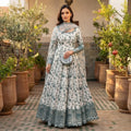 Women's Embroidered Faux Georgette Anarkali Gown Set FZ-PR-33