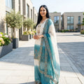 Women's Dual Tone Georgette Embroidered Kurti Palazzo Set FZ-PR-50