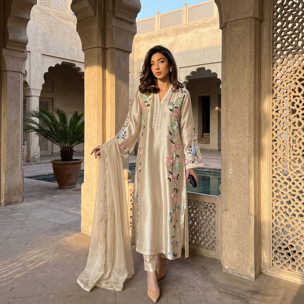 Women's Roman Glass Sequin Kaftan Gown Set FZ-PR-32