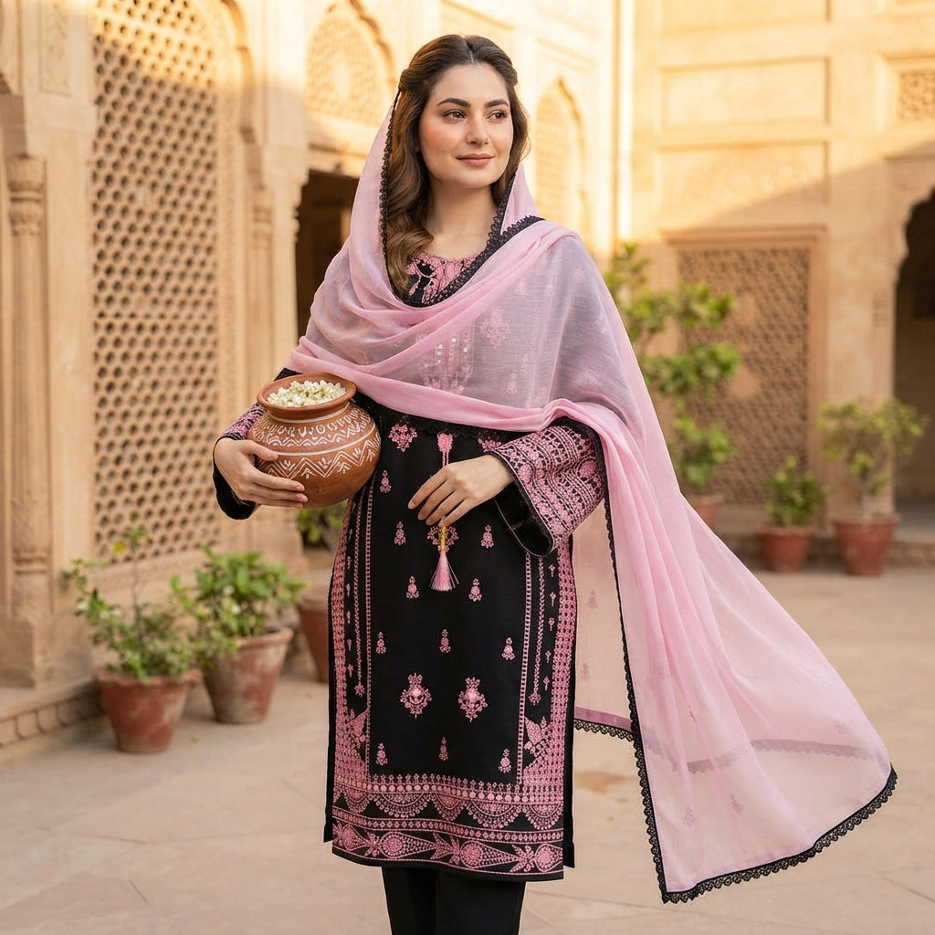Women's Rayon Mirror Work Kurta Palazzo Set FZ-PR-46