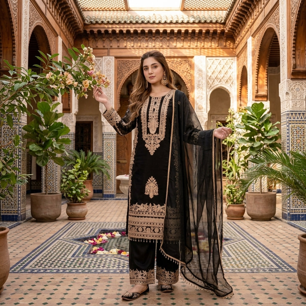 Heavy Faux Georgette Pakistani Suit Set FZ-PR-13