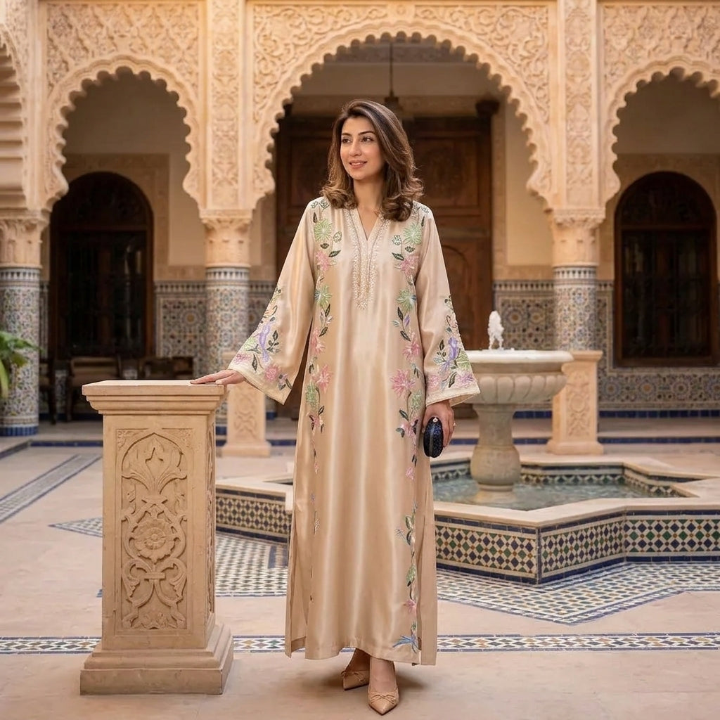 Women's Roman Glass Sequin Kaftan Gown Set FZ-PR-32