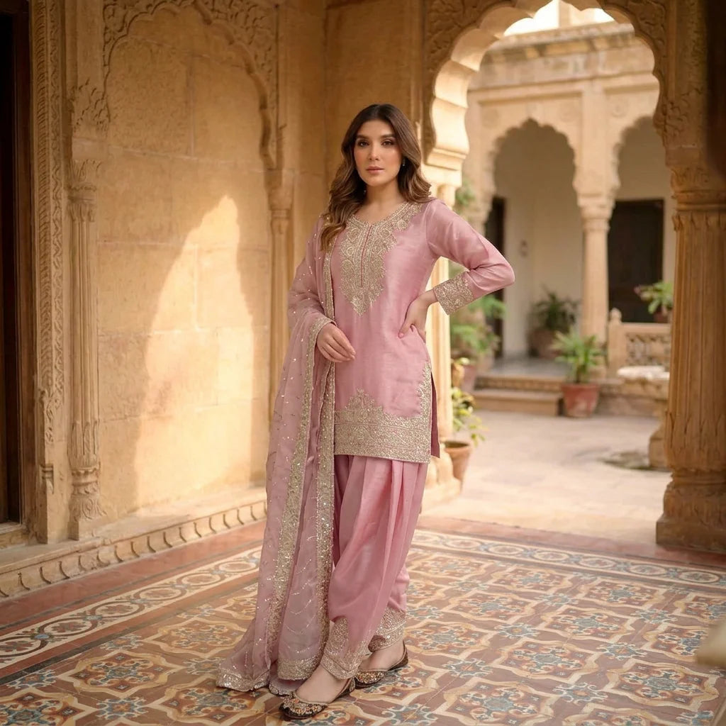 Embroidered Farshi Palazzo Party Wear Suit Set FZ-PR-01