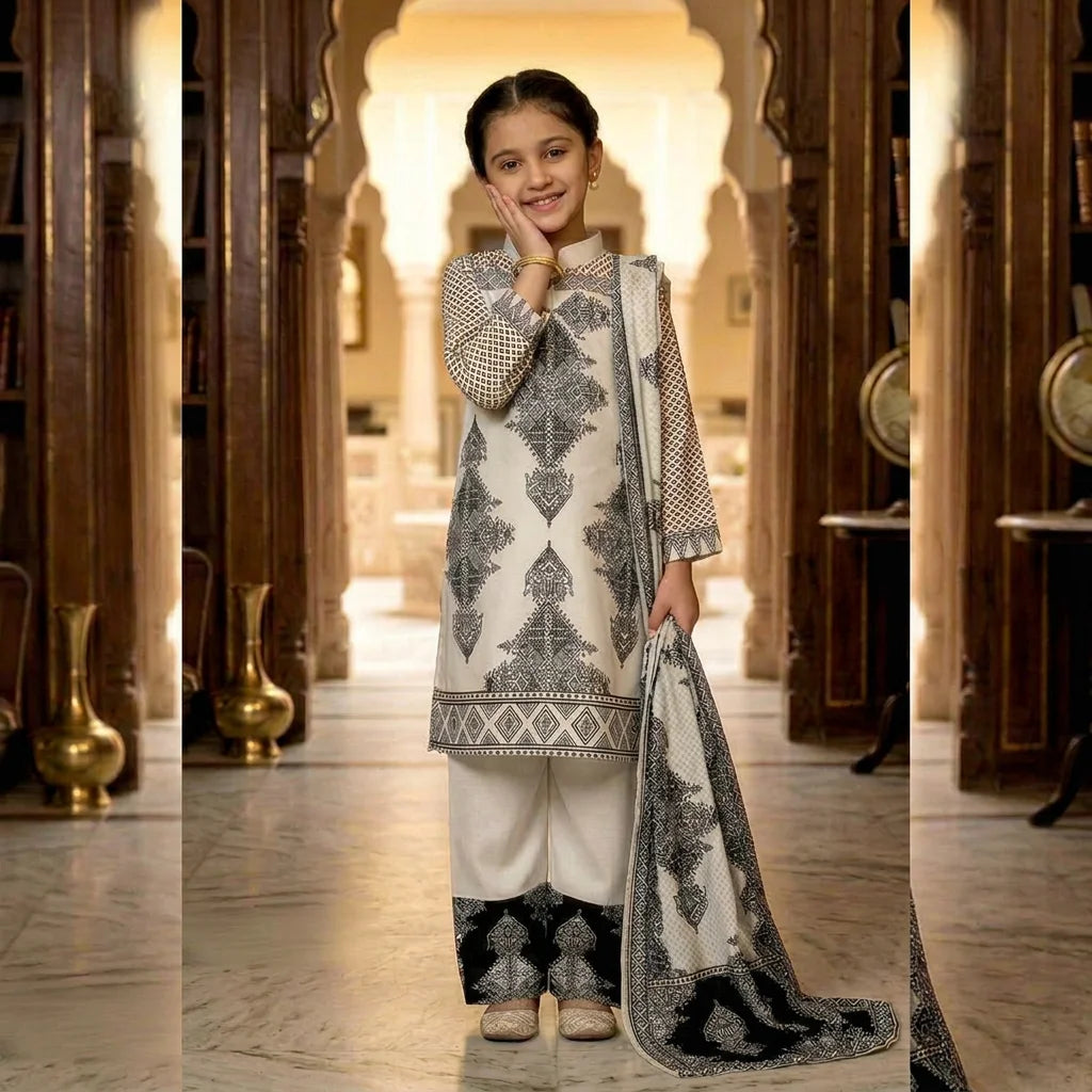 Girls’ Traditional Floral Print Lehenga Choli FZ-PR-08