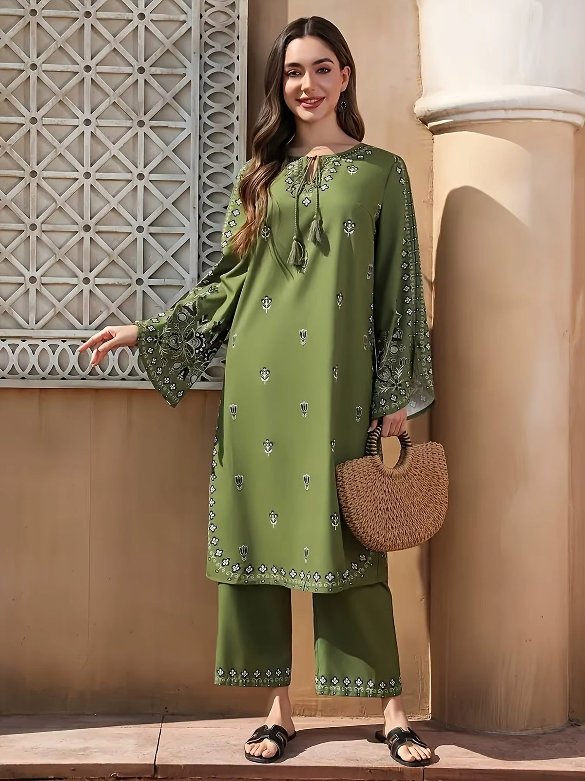 Boho Chic Salwar Suit – Green FZ-PR-11