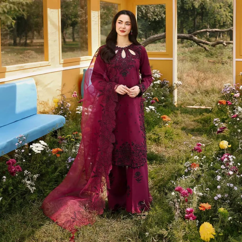 Women's Satin Rayon Embroidered Top Palazzo Set FZ-PR-56