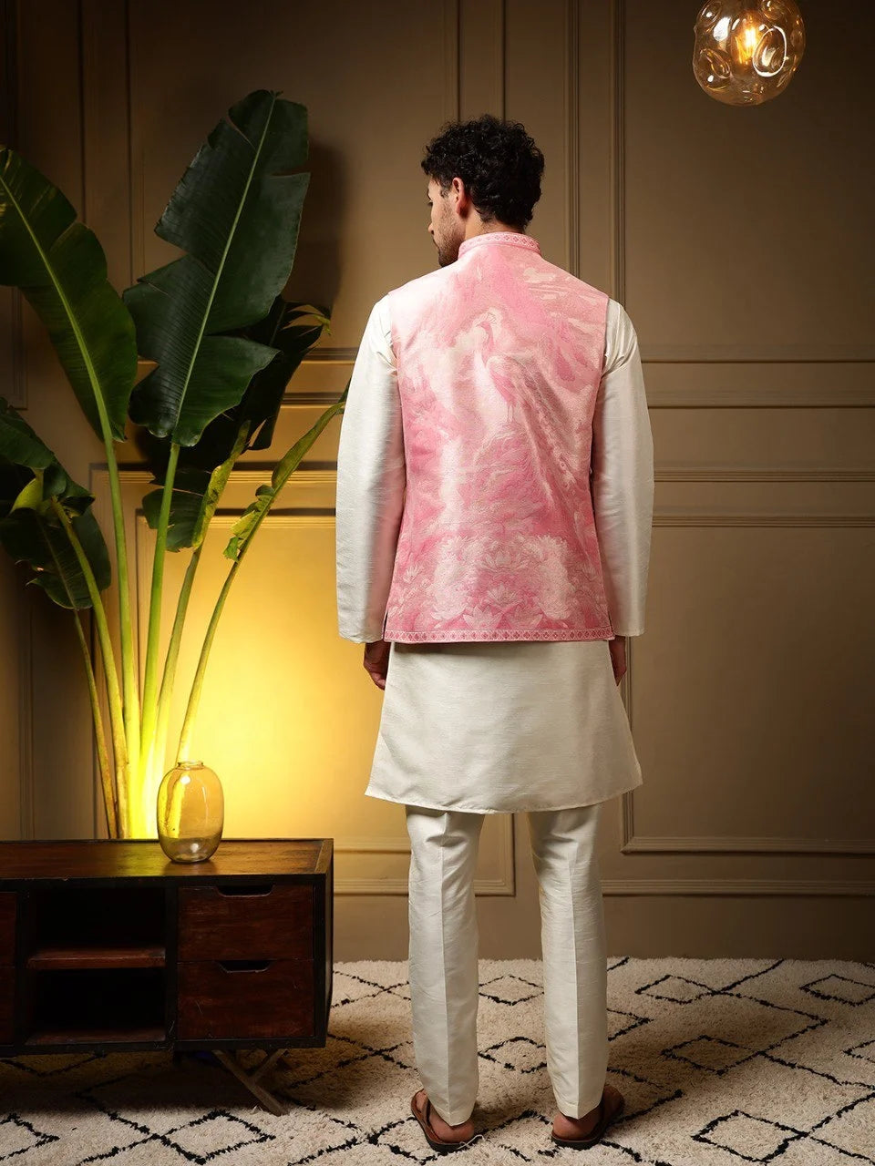 Men's Jacquard Koti Kurta Pant Set FZ-PR-21