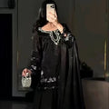 Women's Natural Satin Embroidered Top Farshi Palazzo Set FZ-PR-57
