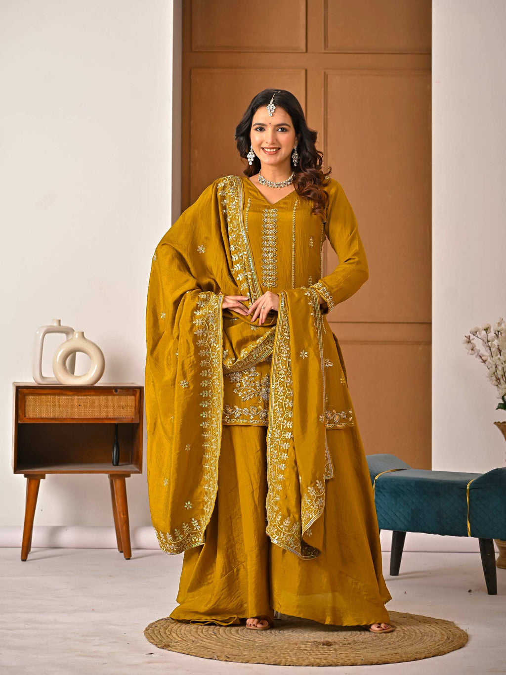 Women's NC Vichitra Embroidered Sharara Palazzo Set FZ-PR-55
