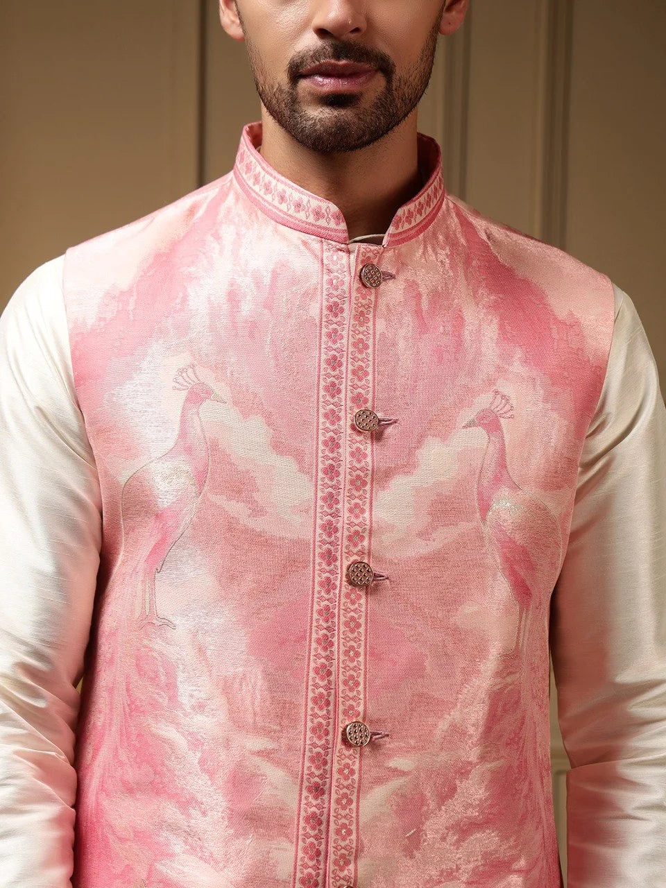 Men's Jacquard Koti Kurta Pant Set FZ-PR-21