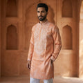 Men's Embroidered Simmer Silk Kurta Pyjama Set FZ-PR-16