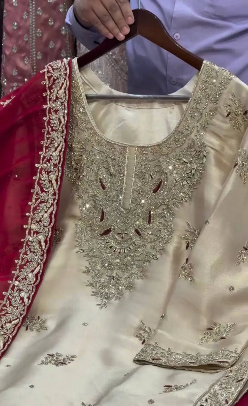 Heavy Embroidered JC Silk Palazzo Suit Set FZ-PR-05
