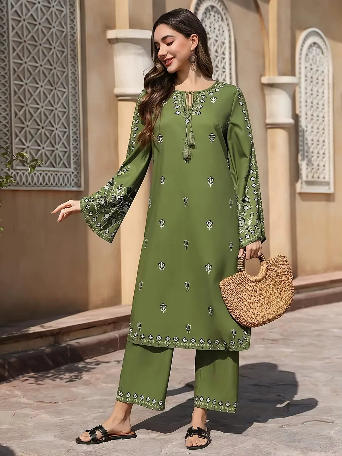 Boho Chic Salwar Suit – Green FZ-PR-11