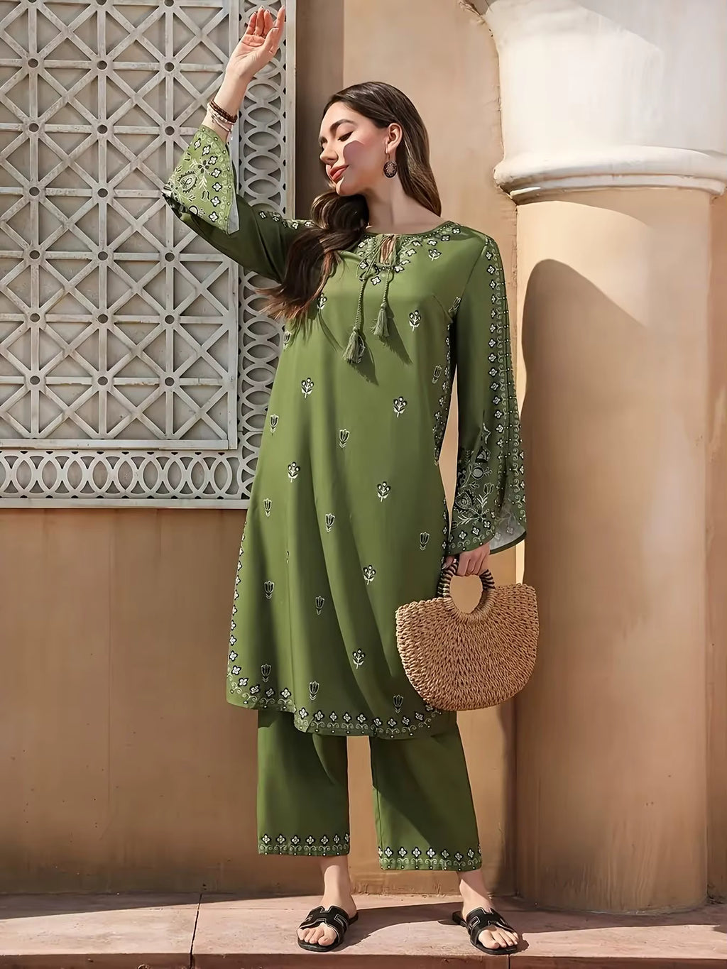 Boho Chic Salwar Suit – Green FZ-PR-11